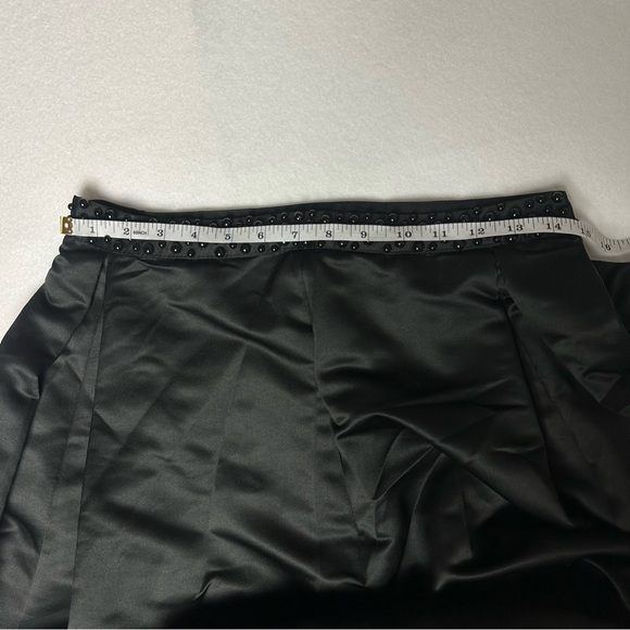 NWT Black Full Length Satin Beaded Two-Piece Formal Gown - Picture 13 of 16